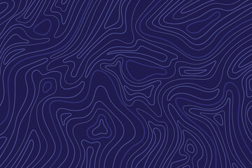 Abstract blue line art topographic contours isolated on blue background