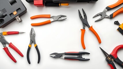 Organized toolbox with insulated tools laid out neatly on a clean white surface.