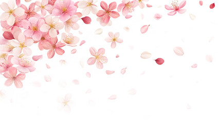 Fototapeta premium Realistic colorful petals falling on transparent background PNG. AI GENERATED.