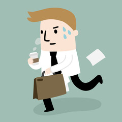 Monday already, Monday rush time cartoon illustration