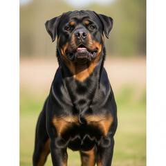 Obraz premium Portrait of a beautiful Rottweiler