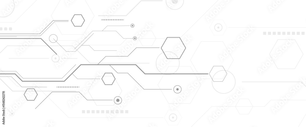 Poster vector abstract futuristic digital technology elements design
