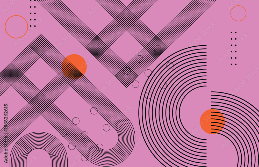 Poster background of modern abstract minimalist lines geometric shapes with vector elements.