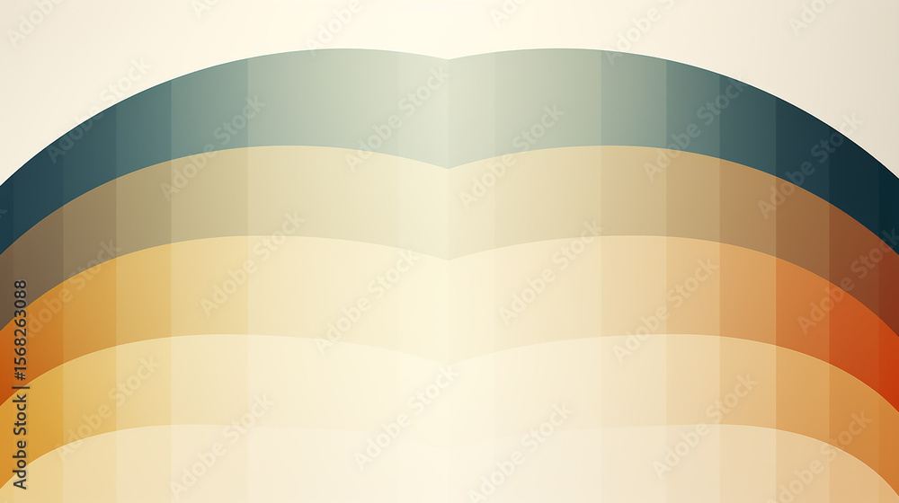 Poster abstract background with curving bands of teal beige orange and brown hues subtle gradient effect so