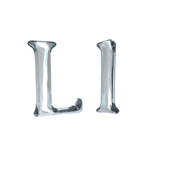 Letter L 3D rendering with crystal material