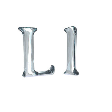 Letter L 3D rendering with crystal material