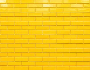 Fototapeta premium Bright yellow rectangular wall tiles