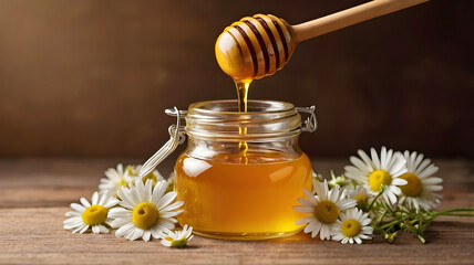Meadow honey in a jar