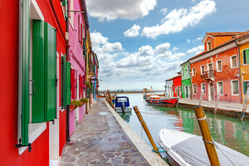 Colorful houses in Burano, Venice, Italy