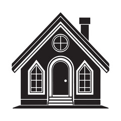 Vector House Front View Icon Minimal Real Estate and Home Design Illustration