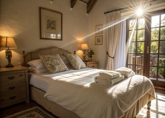 hotel room with bed