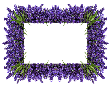 Seamless Lavender Border for Decorative Use, isolated on a transparent background.