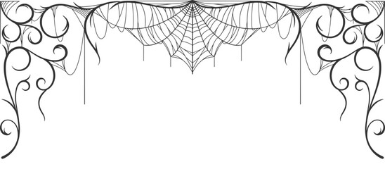 spooky Halloween dividers, spider web. vector eps