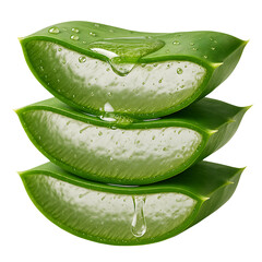 Stacked Aloe Vera Slices with Oozing Gel - Natural Skincare & Health - removed background

