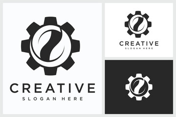 Gear Leaf Design Inspiration. Gear Leaf Symbol Logo Vector Template Design, Gear Leaf Design Logo Vector Illustration
