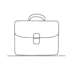 Minimal Line Art Briefcase Icon Professional Office Bag Symbol