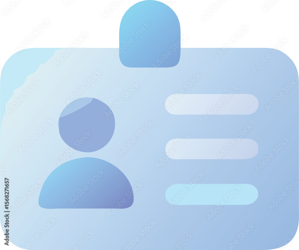 Poster vector art of an identification card with a person icon, isolated on transparent background