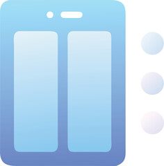 Vector art of a smartphone displaying two app screens with notification dots, isolated on transparent background