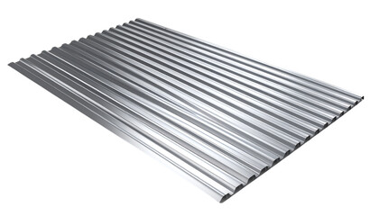 Corrugated Iron Sheet: A striking overhead shot features a pristine sheet of corrugated iron, its metallic surface catching the light and showcasing the unique ridged pattern in a clear.