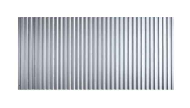 Textured Metallic Panel: An intricate design of a textured, silver-toned metallic panel with a vertically ridged surface, perfect for abstract backgrounds or architectural designs.