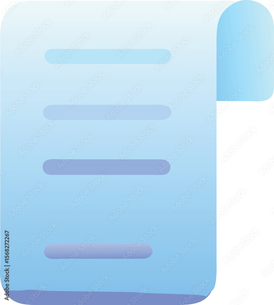 Aufkleber vector art of a stylized blue document icon with horizontal lines representing text, isolated on a w