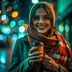 young woman with cup of tea
