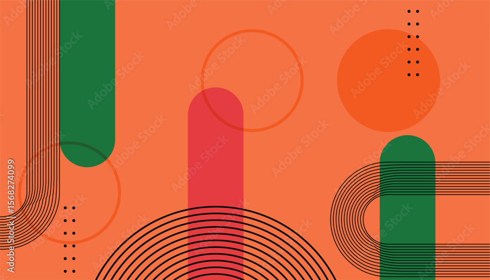 Poster background of modern abstract minimalist lines geometric shapes with vector elements.
