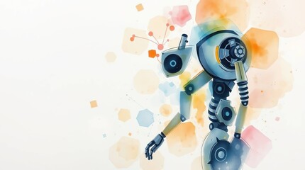 Futuristic Robot Watercolor. (1)