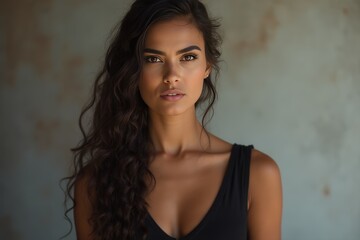 Portrait of a young latin woman, studio shot