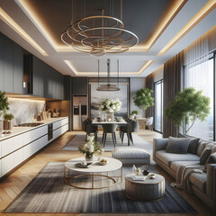 Stylish Luxury Designs for Open Living and Dining Rooms
