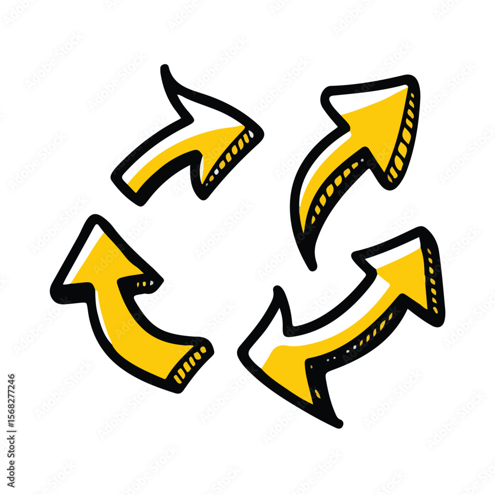 Poster a collection of vector arrow icons and symbols illustrating various directions, business concepts, a