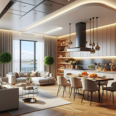 Stylish Luxury Designs for Open Living and Dining Rooms
