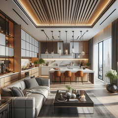 Stylish Luxury Designs for Open Living and Dining Rooms
