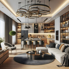 Stylish Luxury Designs for Open Living and Dining Rooms
