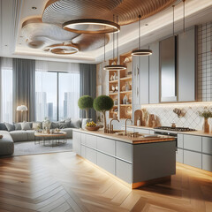 Stylish Luxury Designs for Open Living and Dining Rooms
