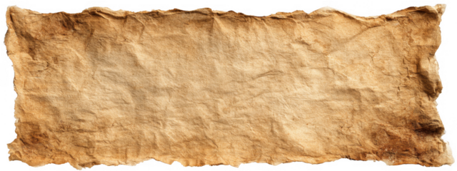 Old Brown Vintage Map Torn Paper on transparent Background