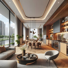 Stylish Luxury Designs for Open Living and Dining Rooms
