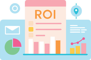 Fototapeta premium Roi report business analytics data marketing strategy