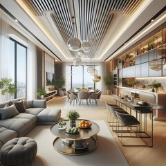 Stylish Luxury Designs for Open Living and Dining Rooms
