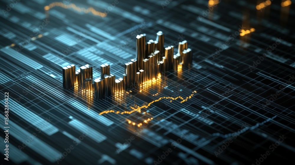 Aufkleber high tech digital financial chart visualization showcasing stock market data analysis and trading gr
