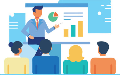 Business presentation team meeting data analysis strategy