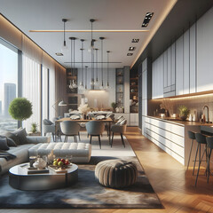 Stylish Luxury Designs for Open Living and Dining Rooms
