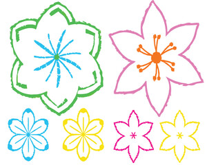 Colorful flower vector set: seamless floral pattern design illustration for spring and summer decoration