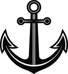 Sea anchor vector silhouette