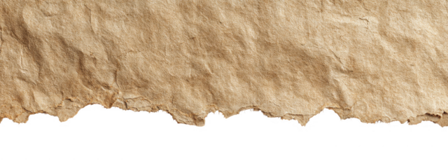 Old Brown Vintage Map Torn Paper on transparent Background