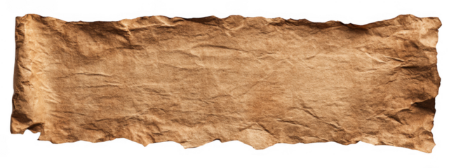 Old Brown Vintage Map Torn Paper on transparent Background