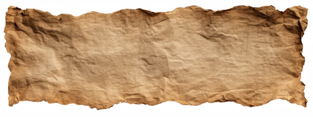 Old Brown Vintage Map Torn Paper on transparent Background