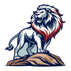 Majestic Roaring Lion Vector – Bold Black and White Animal Silhouette for Tattoo, Logo, Poster, and T-Shirt Design