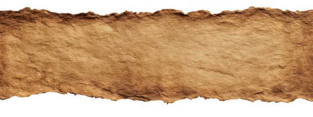 Old Brown Vintage Map Torn Paper on transparent Background