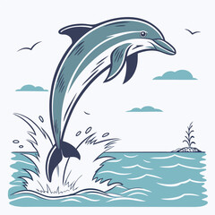 
3d rendering of colorful dolphins